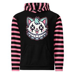 Weirdcore Clowncore Clown Kitty Cat Pastel Goth Graphic Grunge Y2K Unisex Hoodie