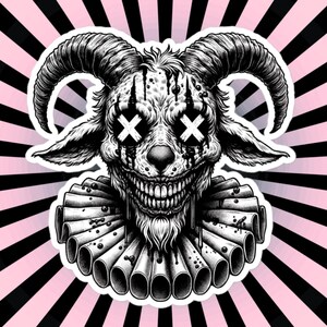 Adesivo de vinil de palhaço gótico e macabro de terror, gore, palhaço gótico e malvado, adesivo à prova d'água