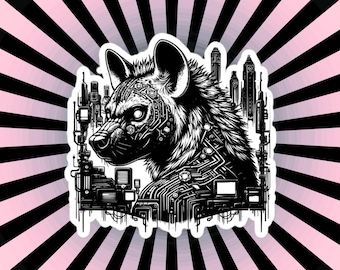 Industrial Cityscape Tech Weirdcore Hyena Grunge Waterproof Vinyl Sticker