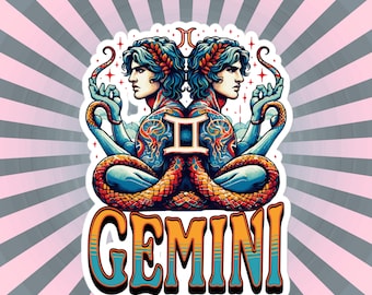 Gemini Zodiac Vinyl Sticker, Horoscope Sign, DreamSage Design