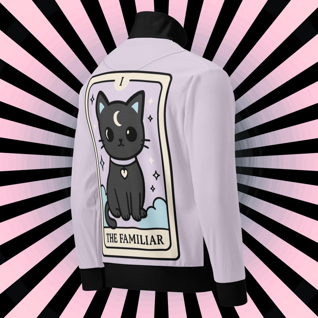Pastel Goth Track Jacket, Kawaii Moon Cat, Witchy Streetwear - Etsy
