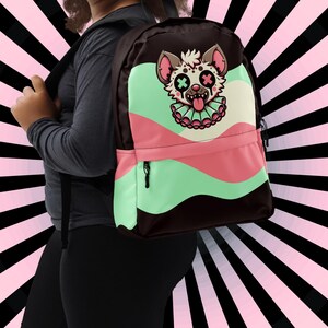 Hyena Kawaii Backpack – Pastel Goth Alt Fashion School Bag image 9