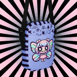 Creepy Cute Weirdcore Fairy Utility Crossbody Bag Pastel Goth Grunge Shoulder Bag Kawaii Purse
