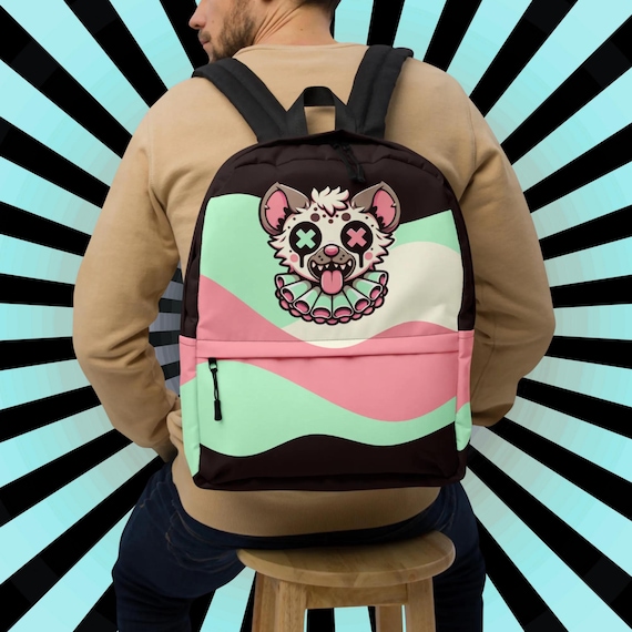 Hyena Kawaii Backpack – Pastel Goth Alt Fashion School Bag
