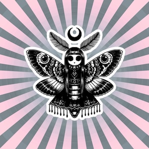 Sticker papillon gothique Luna, Weirdcore WhimsiGoth autocollant papillon Luna, trucs étranges, design original, cadeau