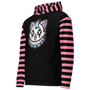 Weirdcore Clowncore Clown Kitty Cat Pastel Goth Graphic Grunge Y2K Unisex Hoodie