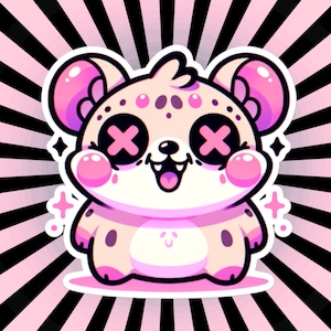 不気味でかわいいゴアクラウンコアぽっちゃりハイエナステッカーウィアードコアグランジパステルゴスハイエナビニール防水ステッカー