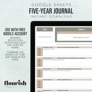 Puede incluir: Una plantilla de Google Sheets para un diario de cinco años. La plantilla incluye una sección para cada día de la semana, con indicaciones para la reflexión y la escritura de un diario. La plantilla también incluye una sección para cada mes del año, con espacio para registrar eventos y recuerdos.