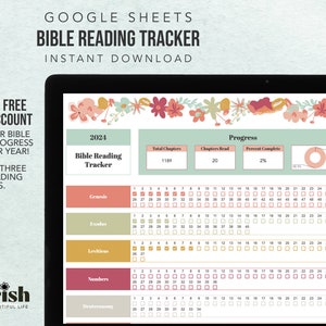 Bible Reading Tracker for Google Sheets Bible Reading Plans Track Old ...