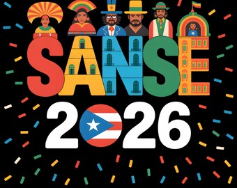 Puerto Rico Fiesta PNG Sanse 2026 Festival Art, Colorful Boricua Celebration Clipart (Digital Download) San Sebastian Puerto Rico Festival