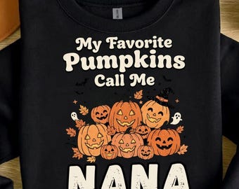 My Favorite Pumpkins Call Me PNG, Custom Name Grandma Nana Mommy Halloween Shirt Design, Personalized Fall Sublimation, Editable Text PNG