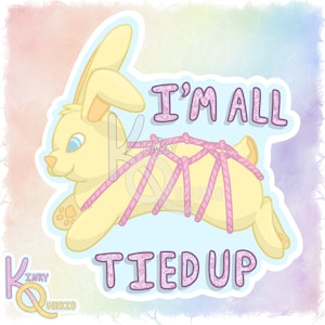 All Tied Up Sticker - Kinky Kawaii Adult Themed Waterproof Decal