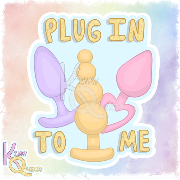 Plug In To Me Sticker - Kinky Kawaii Adult Themed Waterproof Decal