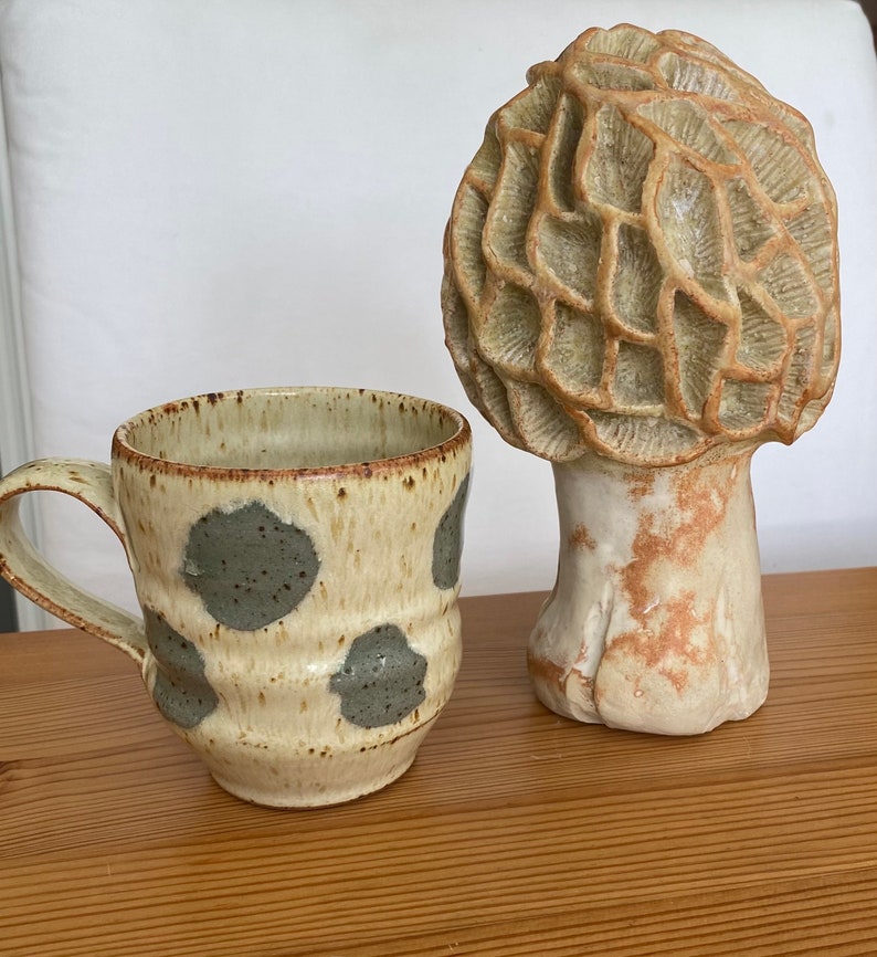 Mushroom Sculpture, Ceramic Mushroom, Hand Built Morel Mushroom, Mushroom Lover Gift, Mushroom Garden Art, Mushrooms image 1