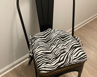Metal Bistro Chair Cushion/14x14/Zebra print Cushions