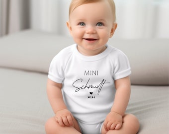 Baby body short-sleeved personalizable, mini surname body, baby surname, mini body, cotton body, baby gift, birth gift, personalised