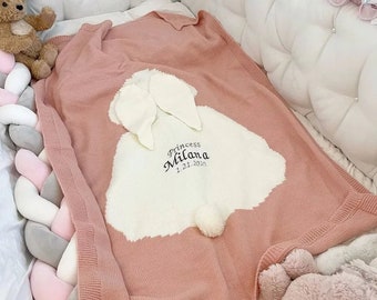 Coperta per bebè personalizzata con nome - Morbida fascia con monogramma per coccole, regalo unico per la baby shower