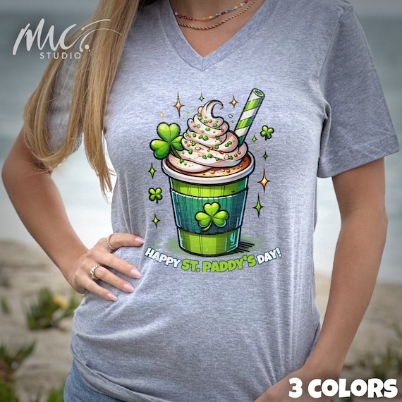 Festive St. Patrick's Holiday V-Neck Graphic Tee
