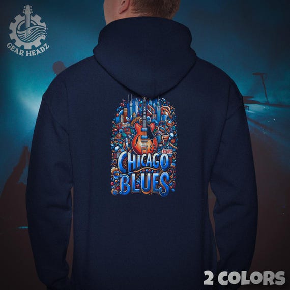 Chicago Blues Cityscape Hoodie