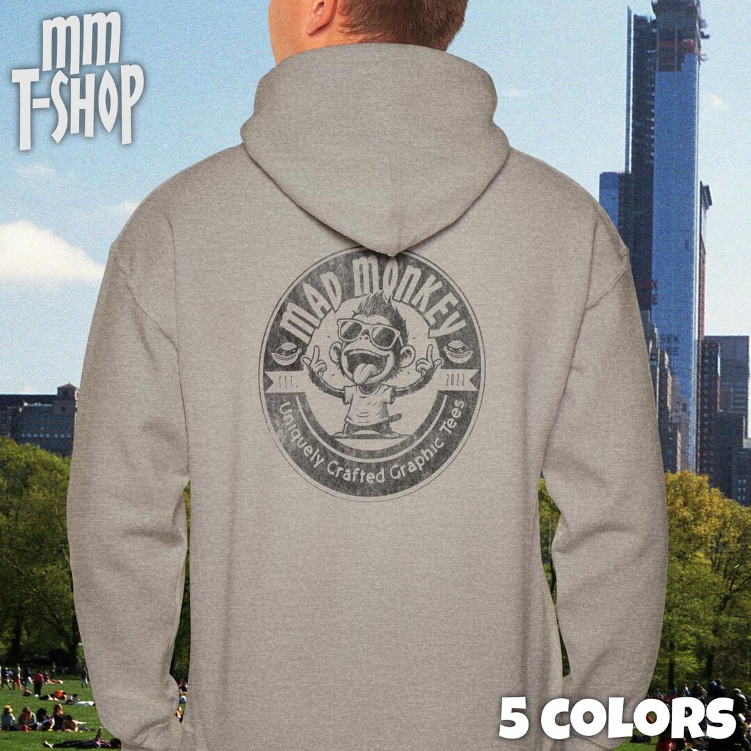 Vintage Mad Monkey Hoodie | Funny Cartoon Monkey Top | Cool Retro Logo ...