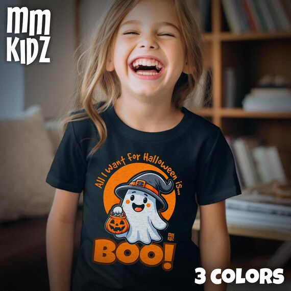Cute Ghost Halloween T-Shirt for Kids