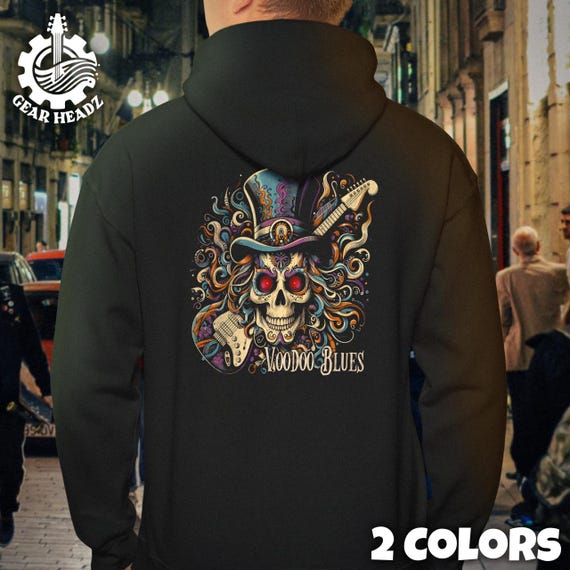 Voodoo Blues Skull Hoodie