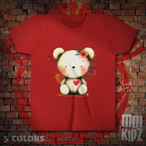 Valentines Day T-Shirt, Teddy Bear T Shirt, Teddy Bear Heart Graphic Tee, Cute Teddy Bear Tee, Gifts for Daughter, Gifts for Kids