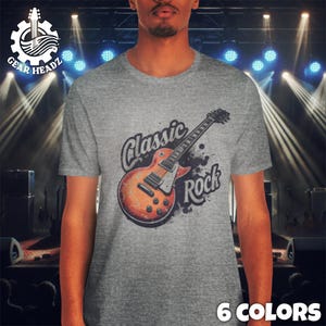 Classic Rock Guitar T-Shirt | Vintage Style Graphic Tee | Iconic Music Shirt | Retro Guitarist Apparel | Gift for Rock Fans