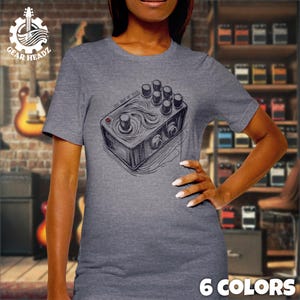 Guitar Pedal Sketch T-Shirt | Unique Musician Graphic Tee | The Art of Tone Guitar Effects Shirt | Cool Gift for Guitar Players