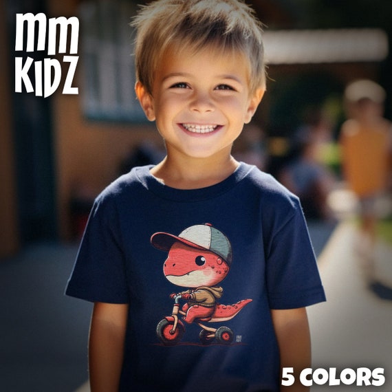 Cute Baby T-Rex Riding A Tricycle Graphic Tee