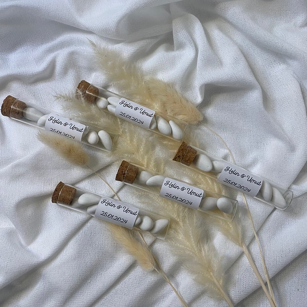 Wedding almonds in a test tube as a guest gift, personalized guest gifts, wedding, engagement, birthday