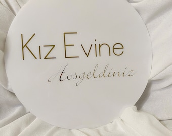 Türschild Brautabholung kiz evi naz evi, söz deko, kiz evine hosgeldiniz, Empfangsschild, Willkommensschild