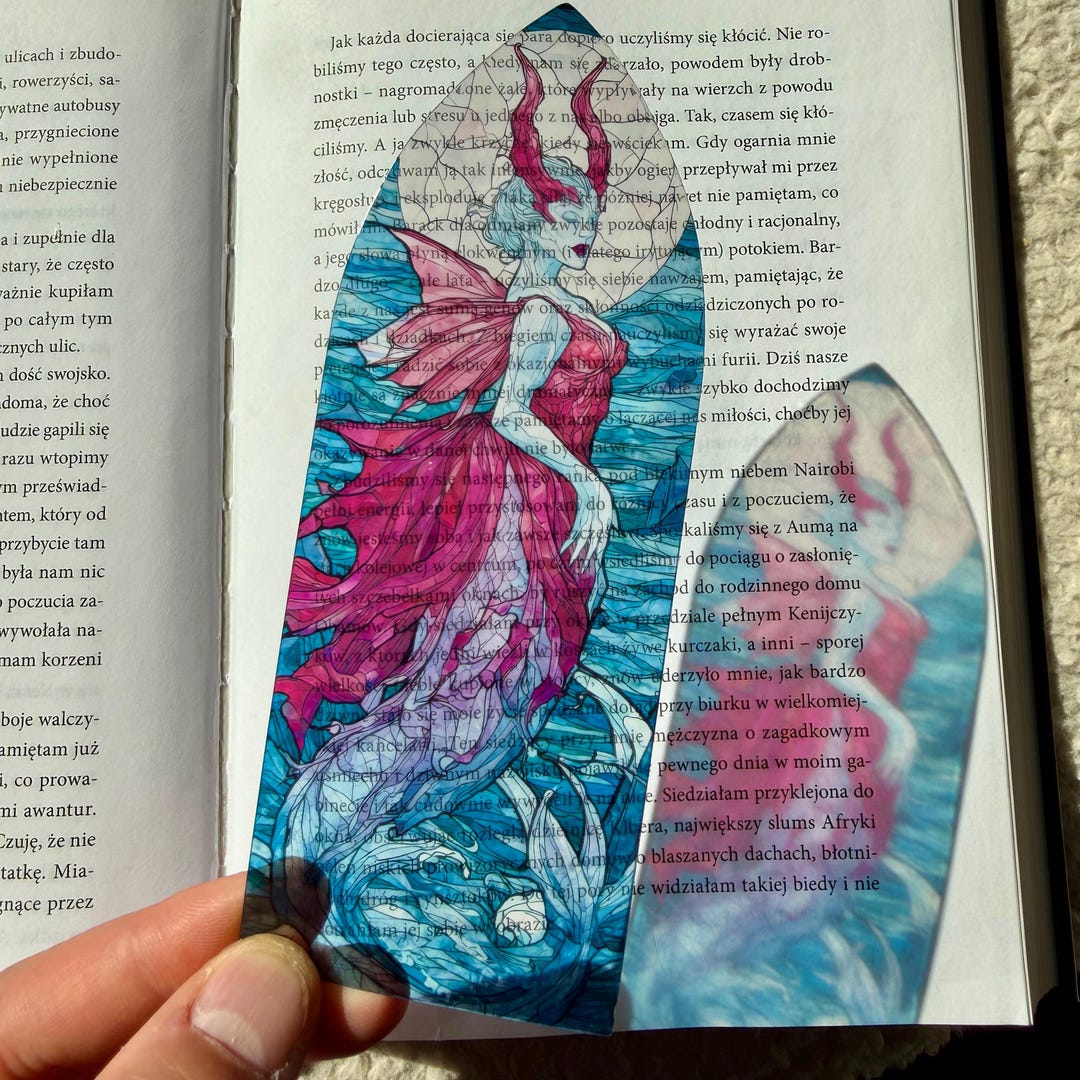 Lynx Rising Bookmark Siren Rising From Moonlit Waters | Stained Glass Inspired Bookmark ...