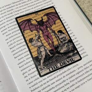 Das Teufel Tarot Lesezeichen | Transparente Lesezeichen | Gothic Tarot Lesezeichen | Vintage Tarot-Karte | Hexenkern Astronomisches Lesezeichen Geschenke
