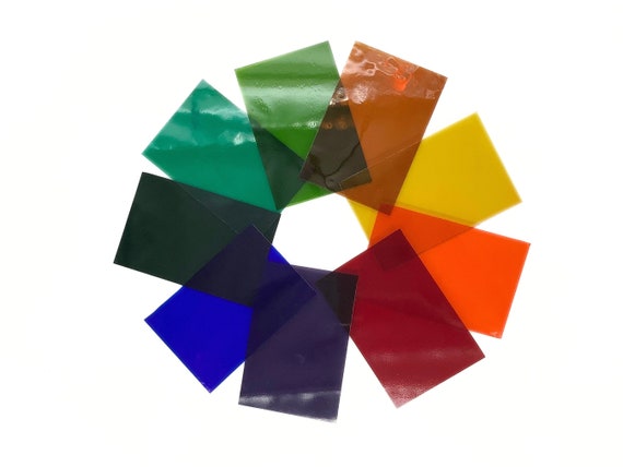 96 COE transparent colored fusible glass, hand cut 4” x 6” sheet, your choice of color