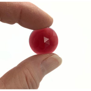 Faceted Glass Round jewel, 20mm flat back round glass jewel, you choose color Red