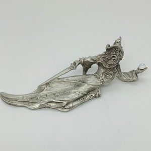 Pewter Merlin figurine, pewter wizard