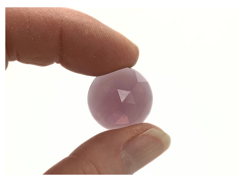 Faceted Glass Round jewel, 20mm flat back round glass jewel, you choose color Purple