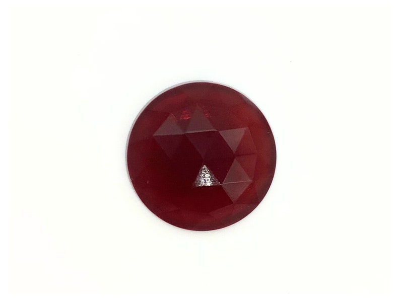 Faceted Glass Round jewel, 20mm flat back round glass jewel, you choose color image 1