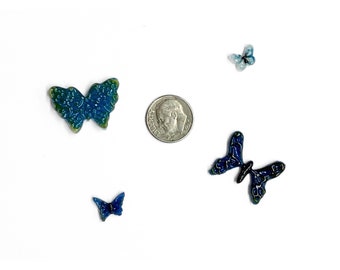 96 COE fused glass butterflies, freeze n fuse pieces, butterfly glass embellishments