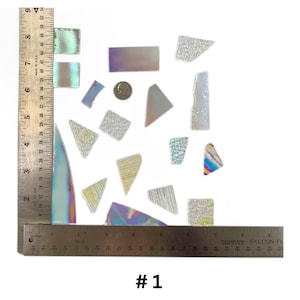 Dichroic scrap glass, 96 COE Dichroic scrap glass for fusing, 2 ounces of transparent dichroic odds and ends glass
