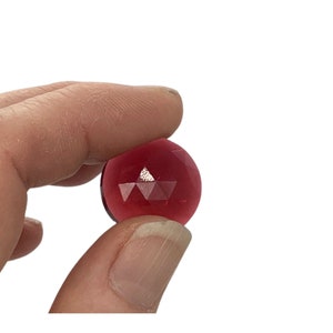 Faceted Glass Round jewel, 20mm flat back round glass jewel, you choose color Garnet