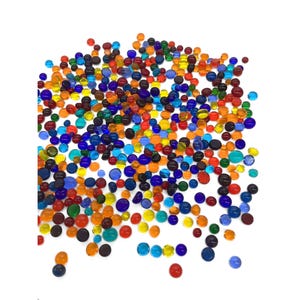 96 COE jewel colored transparent fused glass globs, 1 ounce glass fusing shapes