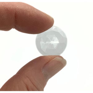 Faceted Glass Round jewel, 20mm flat back round glass jewel, you choose color Clear