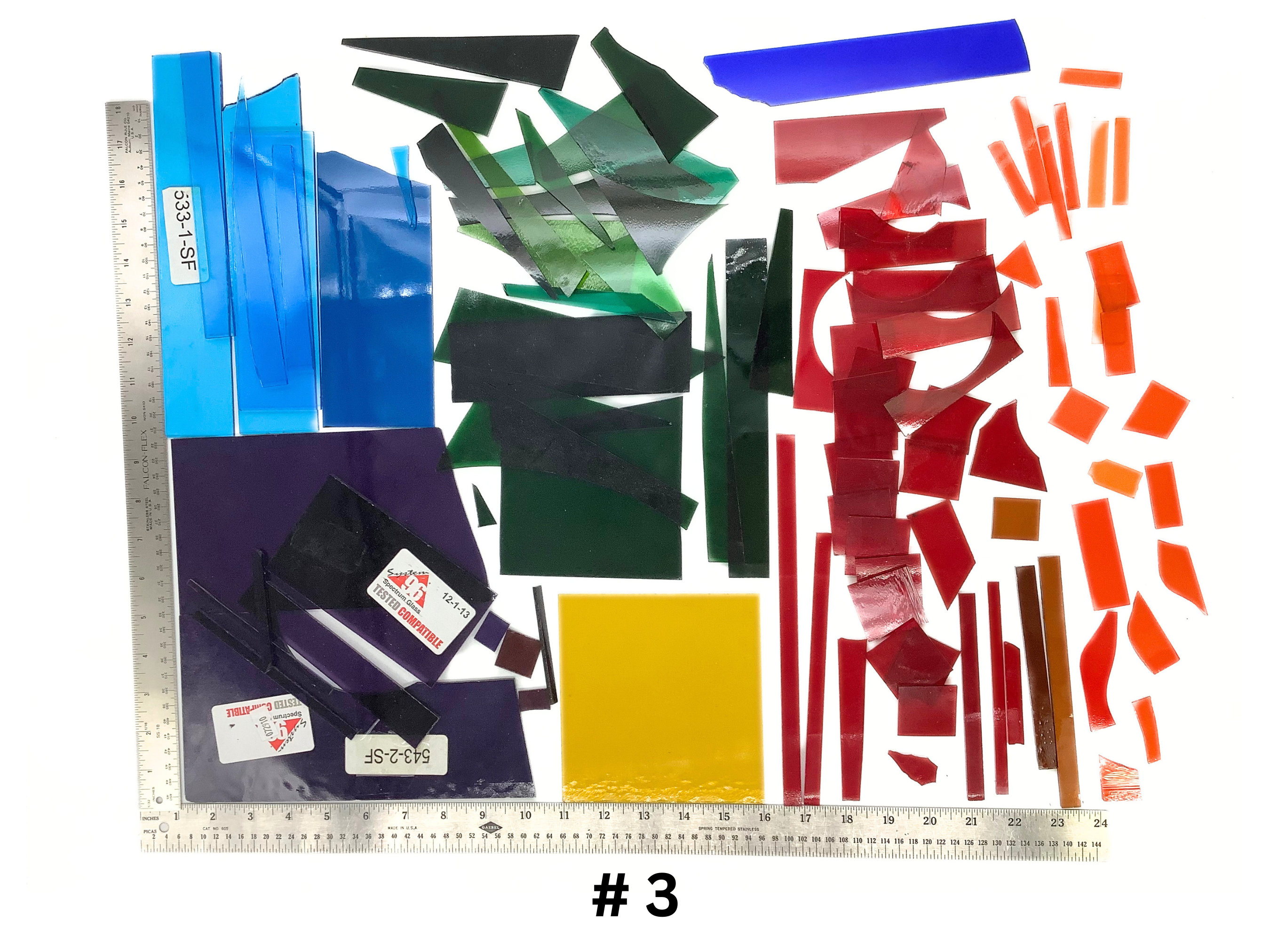 Fusible Scrap Glass, 96 COE, Colored Mixture of Transparent Glass, 5 ...