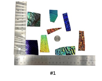 96 COE Dichroic Scrap Glass, Black Backed, 2 Ounces for Fusing, Jewelry Making