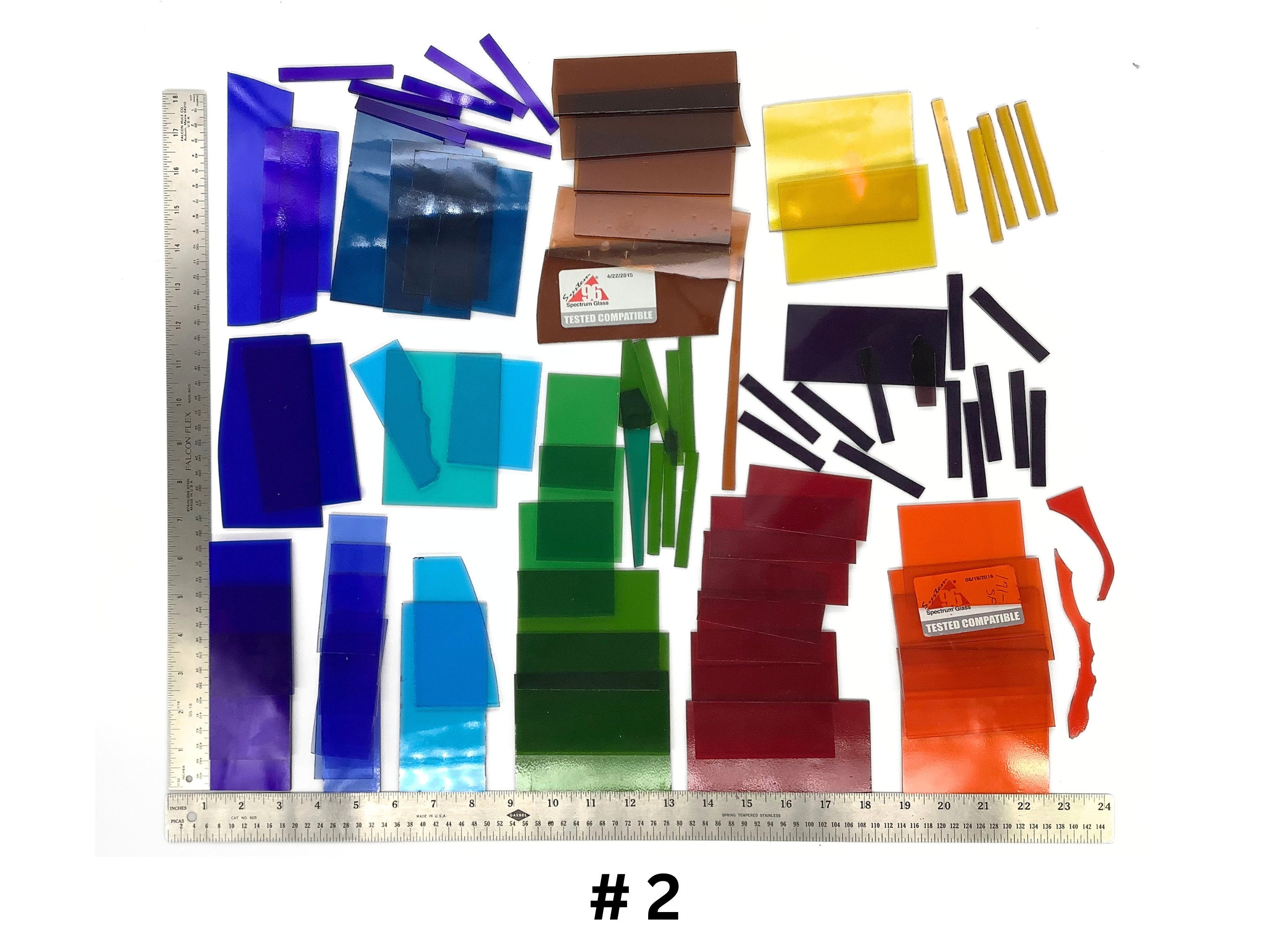Fusible Scrap Glass, 96 COE, Colored Mixture of Transparent Glass, 5 ...