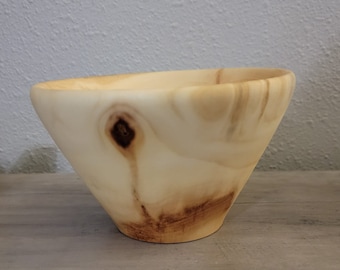 Modern Hand-Shaped Aspen Wood Bowl