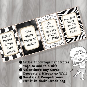 Printable Dance-themed Tags, Valentine’s Day Printable Cards, Dancer ...