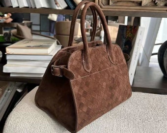 Woven Bag, Women Lambskin Leather Handbag, Luxury Designer Bag, Italian Flair